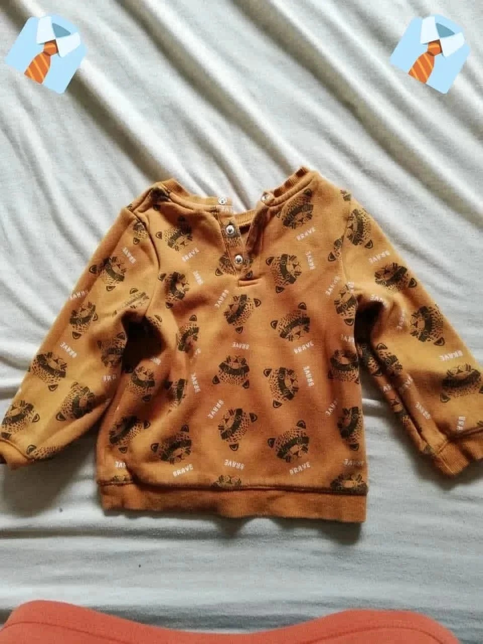 Pull Renard Manches Longues 18 Mois Très bon état Bébé Moutarde